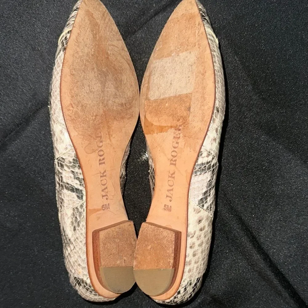 Jack Rogers Snakeskin Patterned Flats Size 5
